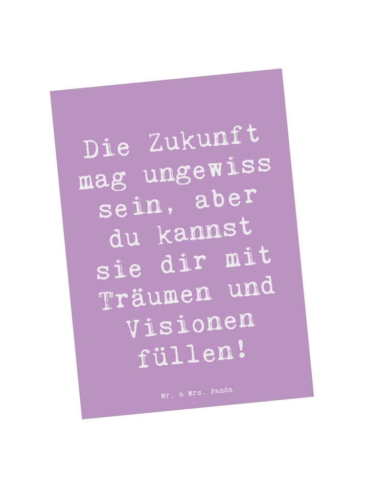 Postkarte Spruch Zukunftsplanung Ungewissheit a... in Lavendeltraum