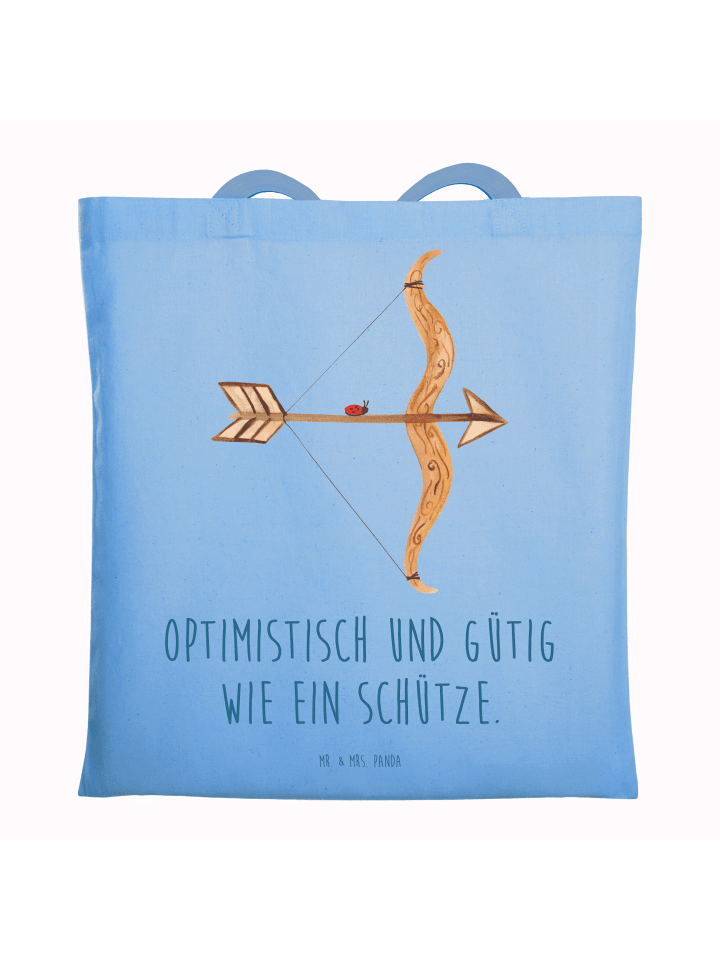 Tasche Sternzeichen Schütze mit Spruch in Sky Blue