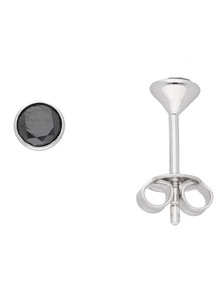 925 Silber Ohrringe / Ohrstecker mit Zirkonia Ø 4,5 mm in bunt