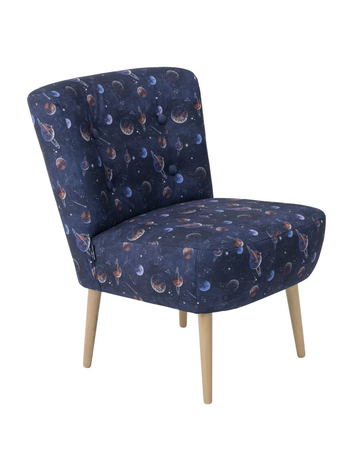 POLSTERSESSEL Kamle Flachgewebe blau