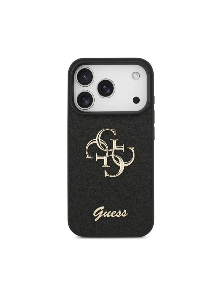 Guess Fixed Glitter Big 4G kompatibel mit iPhone 18 Pro Max in Schwarz