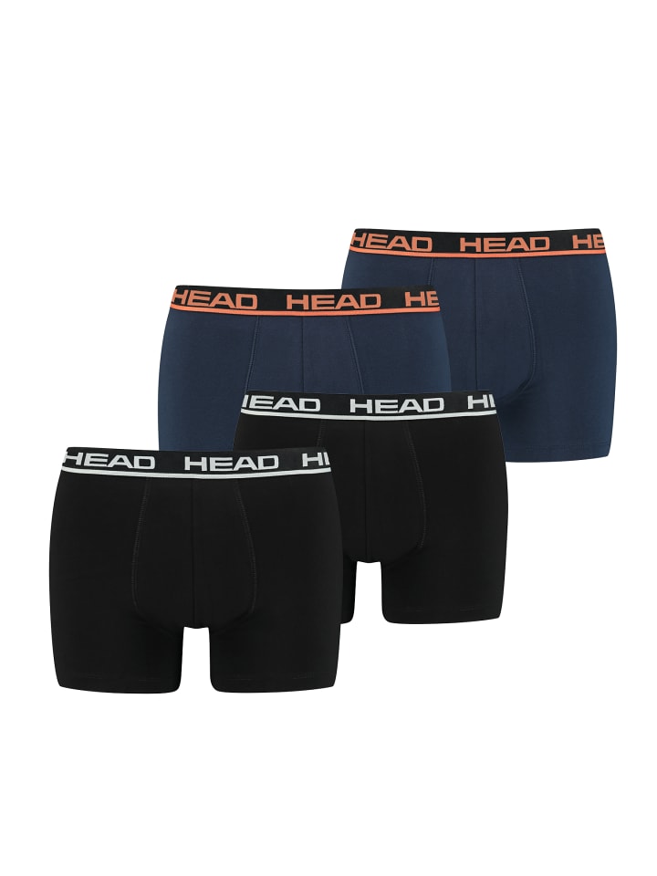 Boxershorts Head Basic Boxer 4P in Black/Blue Orange