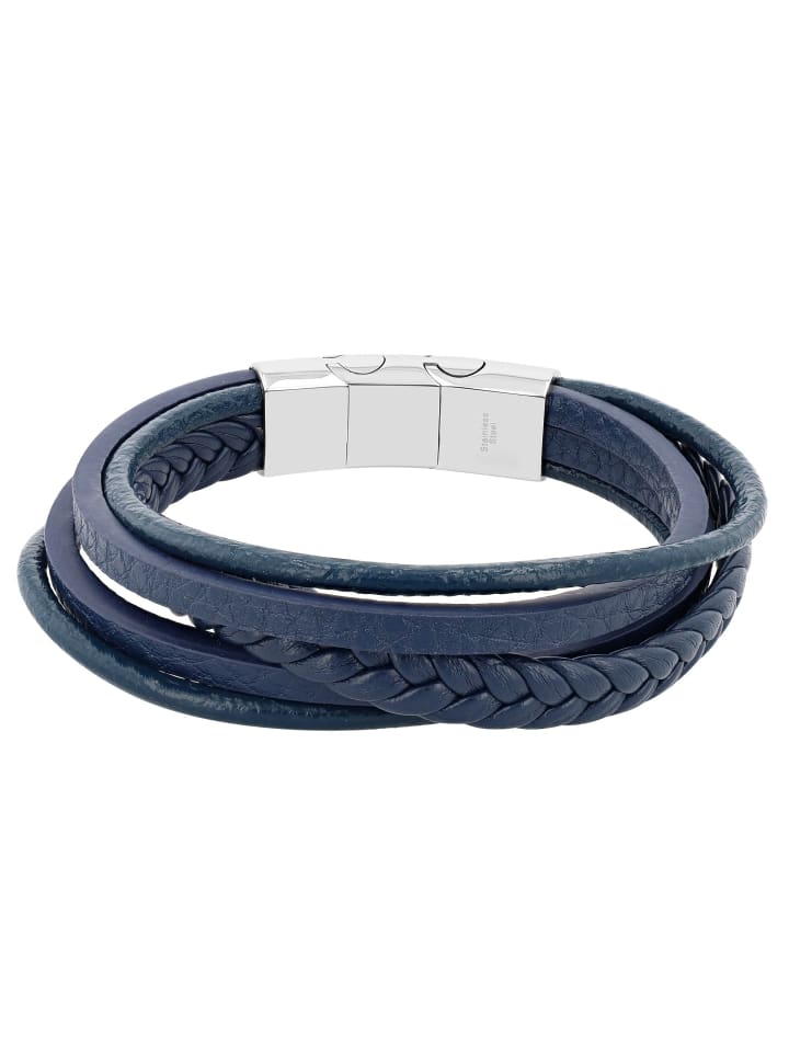 Herren Armband – Lederarmband aus Leder 21 cm in blau