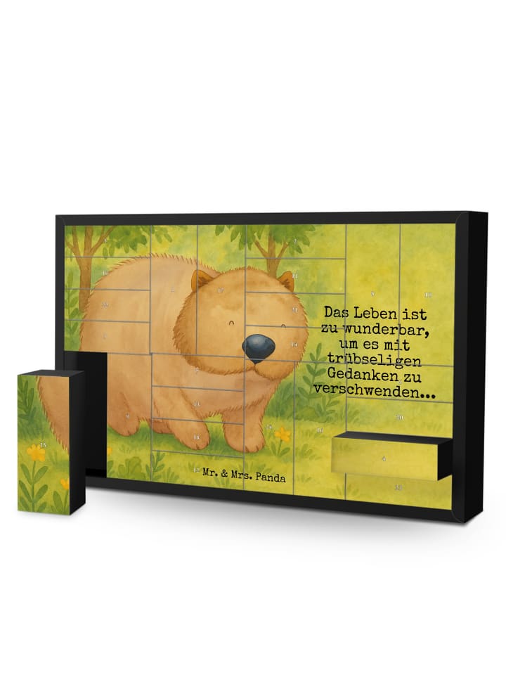 Adventskalender Wombat Design mit Spruch in Weiß