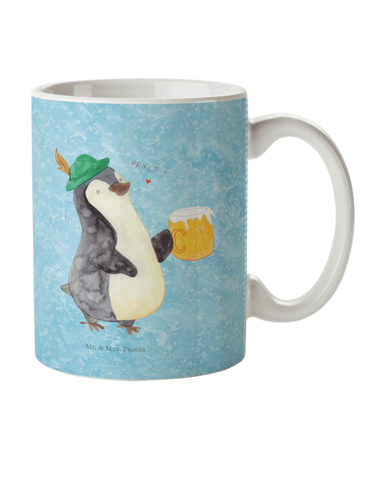 Tasse Pinguin Bier ohne Spruch in Eisblau