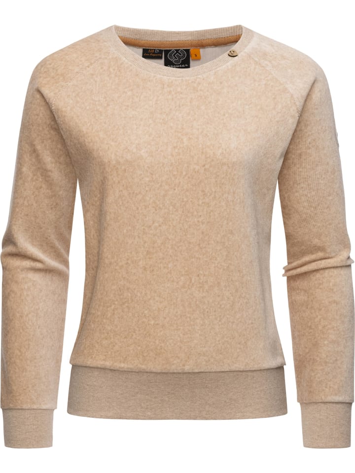 Kapuzensweatshirt Johanka Velvet in Sand