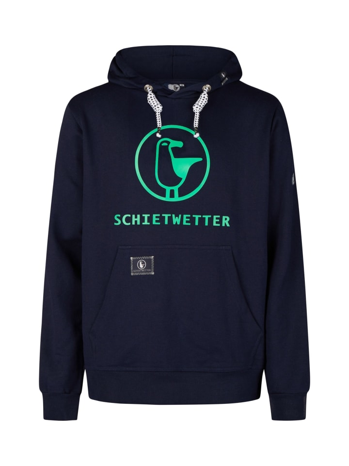 Hoodie "Michael" in navy/neongreen