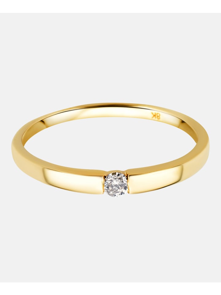 Ring aus 333 Gelbgold mit 0.05 Karat Diamant