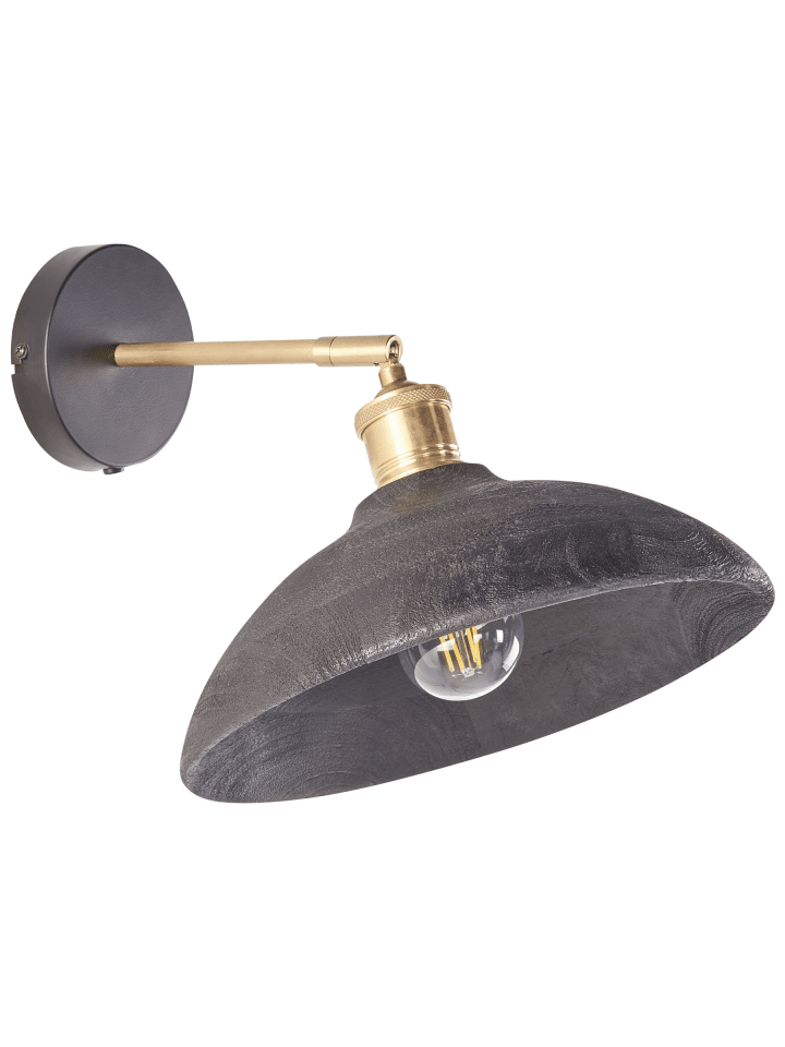 Wandleuchte YERALA in Schwarz/Messing - (W) 29 x (H) 27 x (L) 33 cm