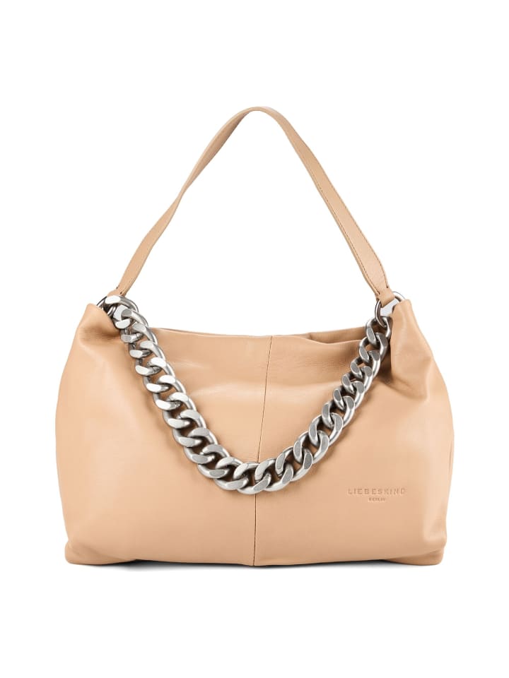 Mira Schultertasche M Leder 47 cm light tan