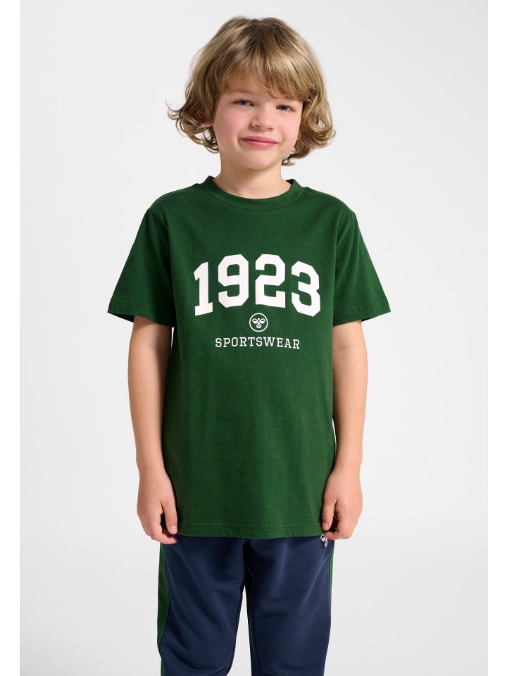 T-Shirt Hmljr Graphic Kinder in DARK GREEN