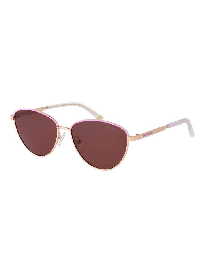 Frauen Sonnenbrille Rund Rose Gold