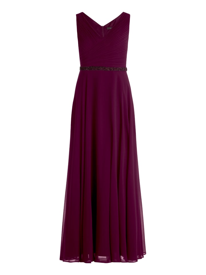 Abendkleid mit Plissee in Strong Aubergine