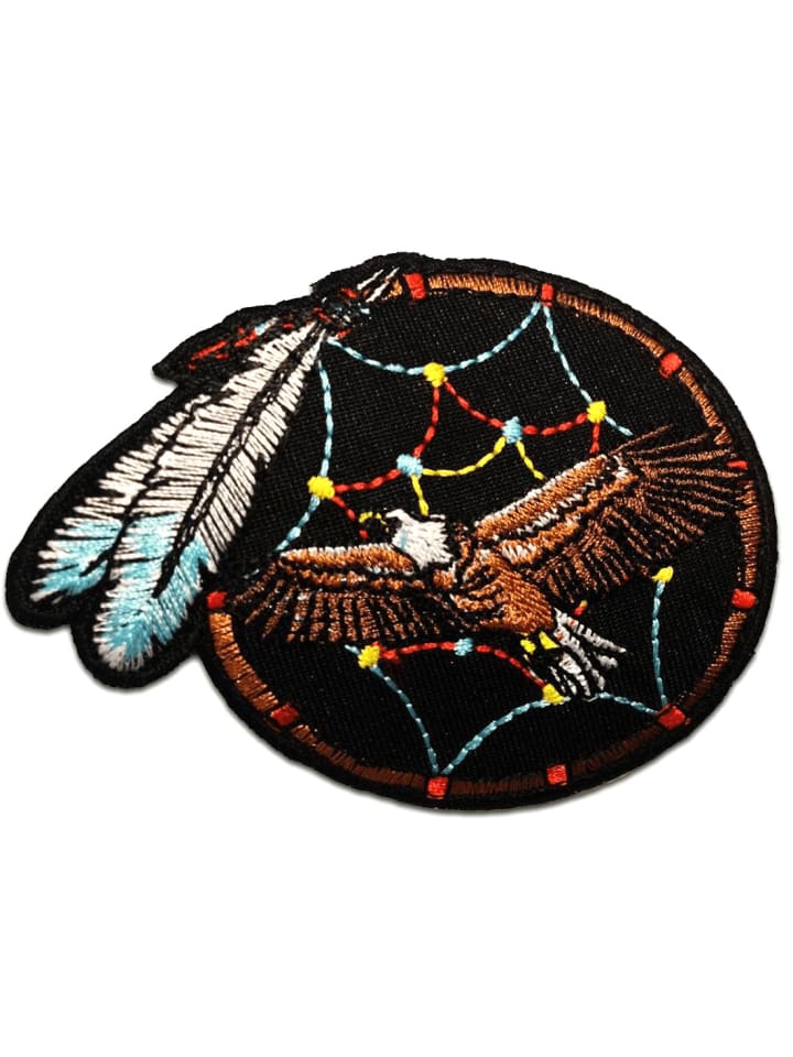 Indianischer Adler TraumfängerApplikation Bügelbild inBraun