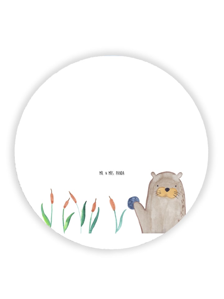 Kühlschrankmagnet Otter Stein ohne Spruch in Weiß