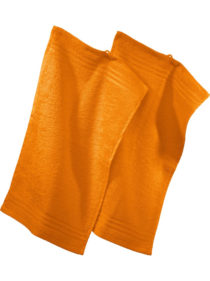 Frottier Gästetuch 2er-Pack New York in orange