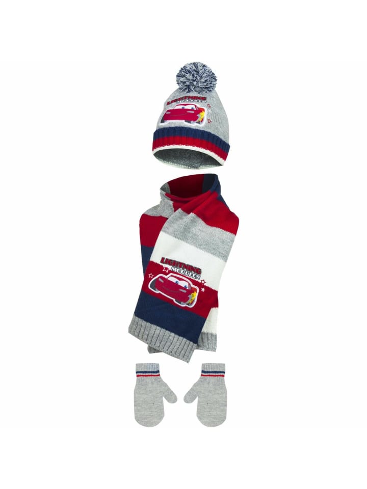 Disney Cars Baby Set – Mütze, Schal und Handschuhe in Grau