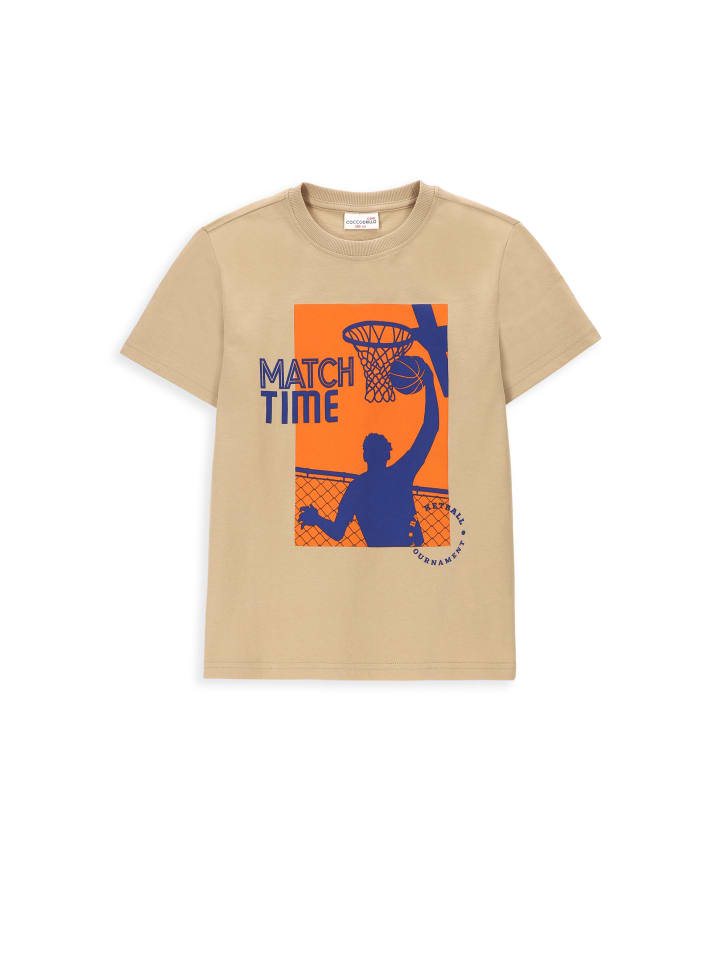 T-Shirt mit kurzen Ärmeln  in beige