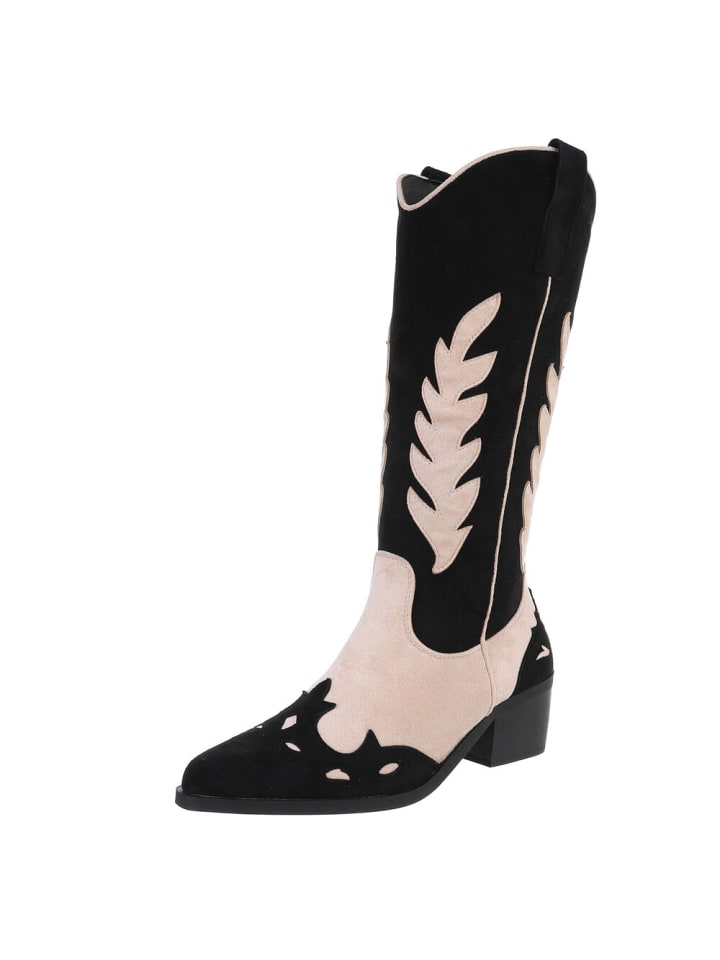 High Heel in Schwarz und Beige