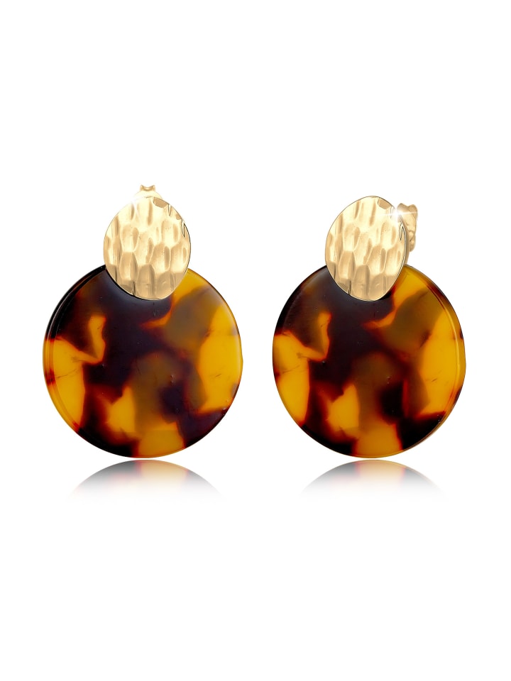 Ohrringe 925 Sterling Silber Geo in Gold