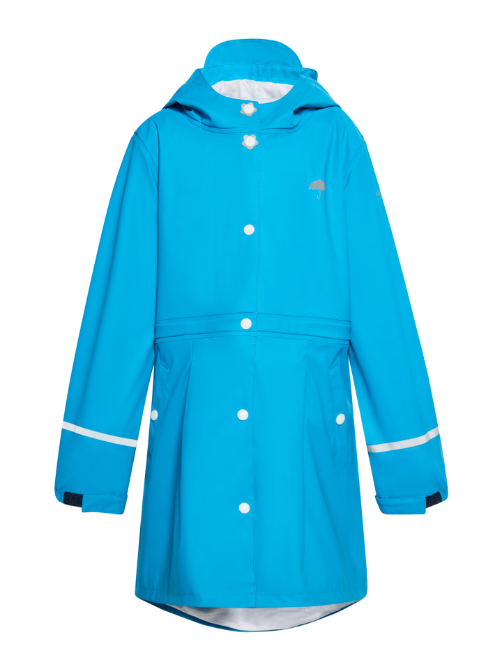 Mädchen Regenmantel in Cyanblau