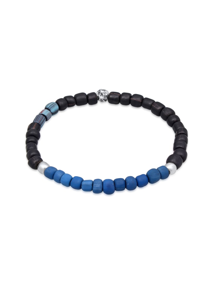Armband 925 Sterling Silber Kugel in Dunkelblau