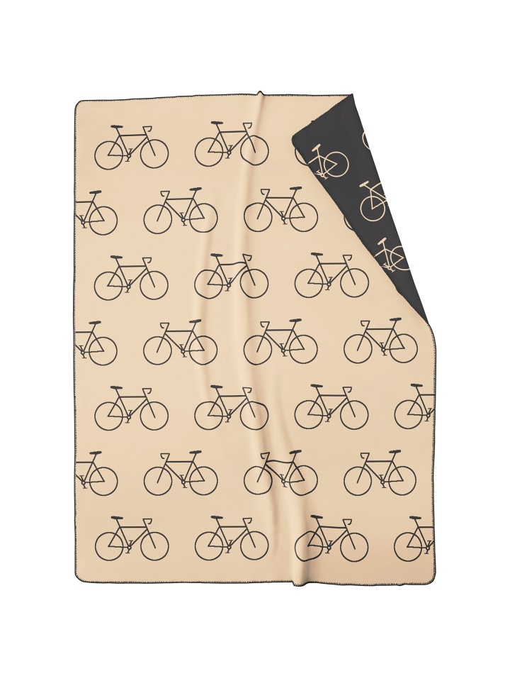 Cawö Wohndecken VELO EDITION Allover Fahrrad 62990 beige - 37 in beige - 37
