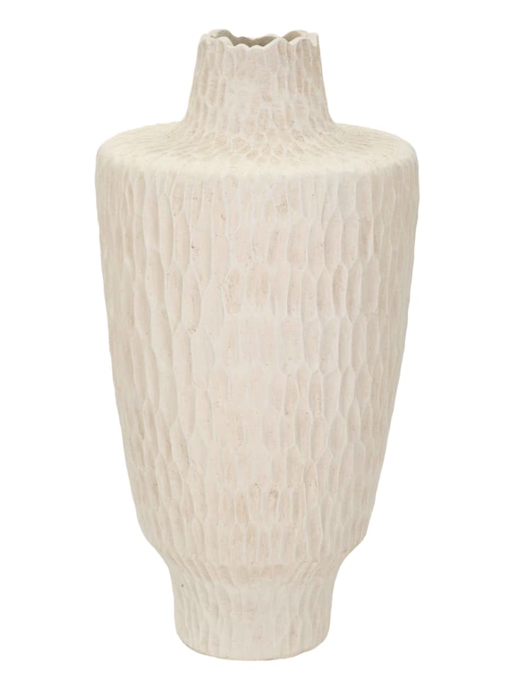 Cremefarbene Magnesiumvase, ø 29,5 x 57 cm