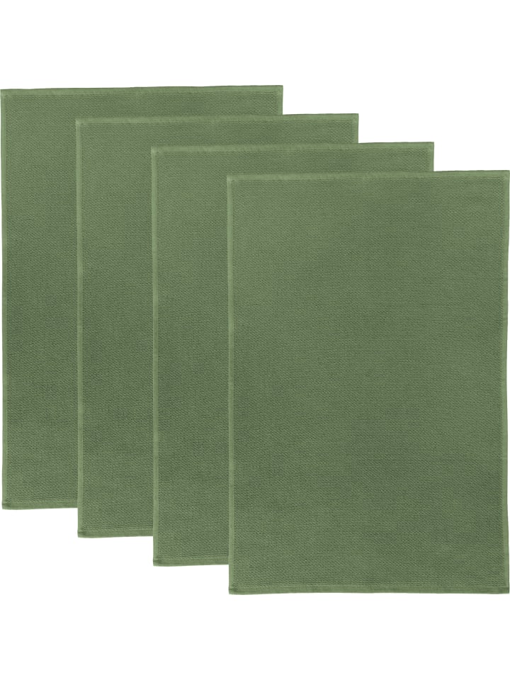 Baumwolle Frottier-Geschirrtuch 4er-Pack in oliv