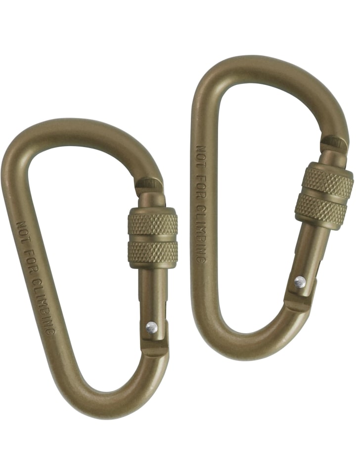 Karabiner mit Schraubverschluss 2er Set in Coyote