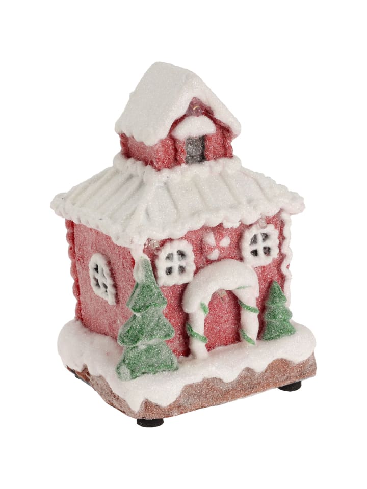 Dekofigur Lebkuchenhaus in Beige, 9 x 8 x 13 cm
