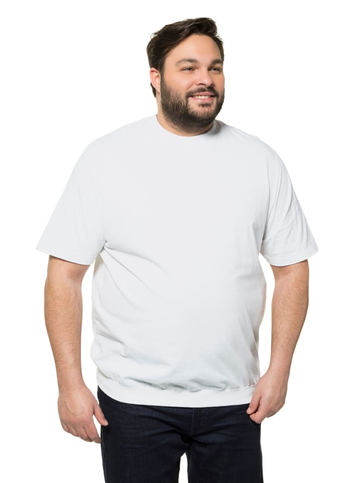 Kurzarm T-Shirt in schneeweiß