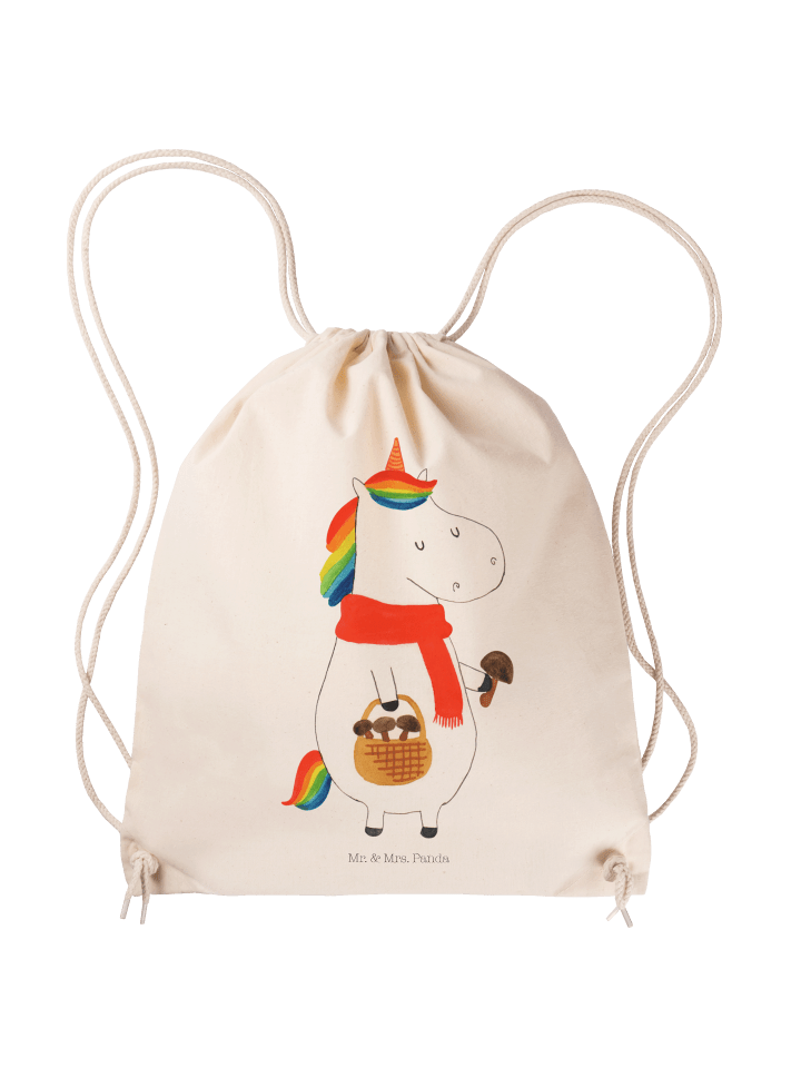 Stoffbeutel Einhorn Pilz ohne Spruch in Creme