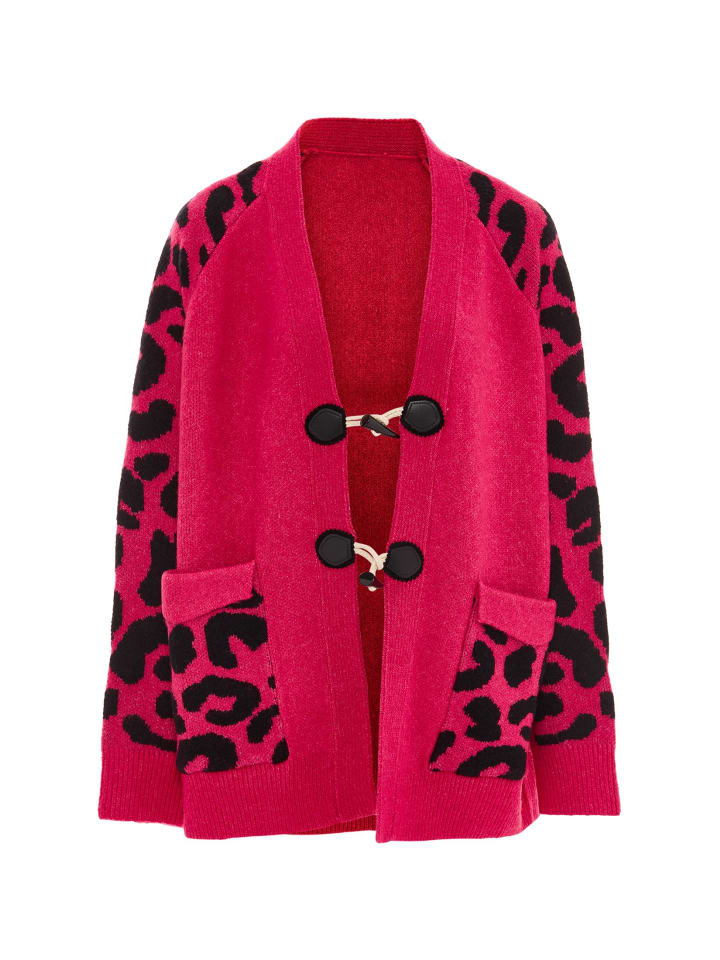Women Strickjacke in Pink Schwarz