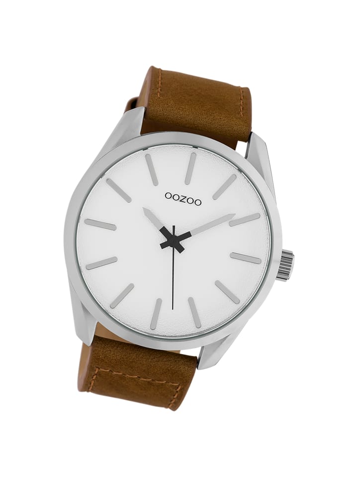 Analog-Armbanduhr Oozoo Timepieces braun extra groß (ca. 48mm)