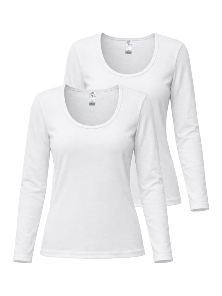 2er-Set: 1/1 Arm Shirt in weiß