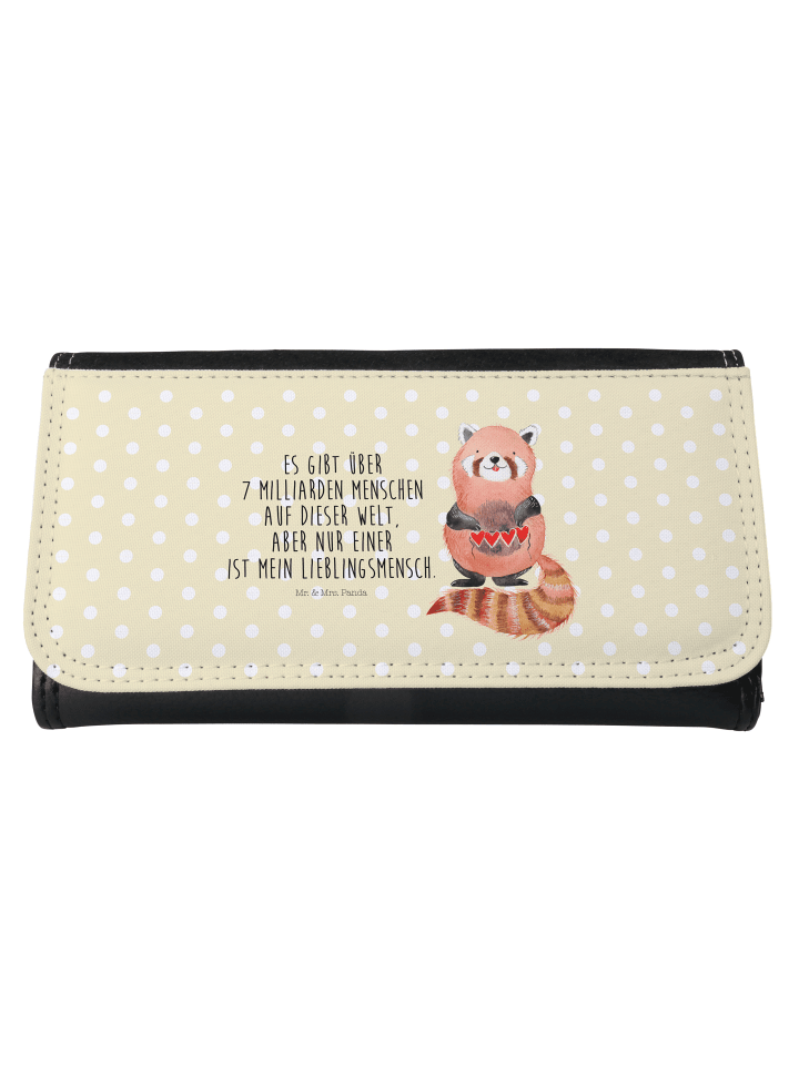 Portemonnaie Roter Panda mit Spruch in Gelb Pastell
