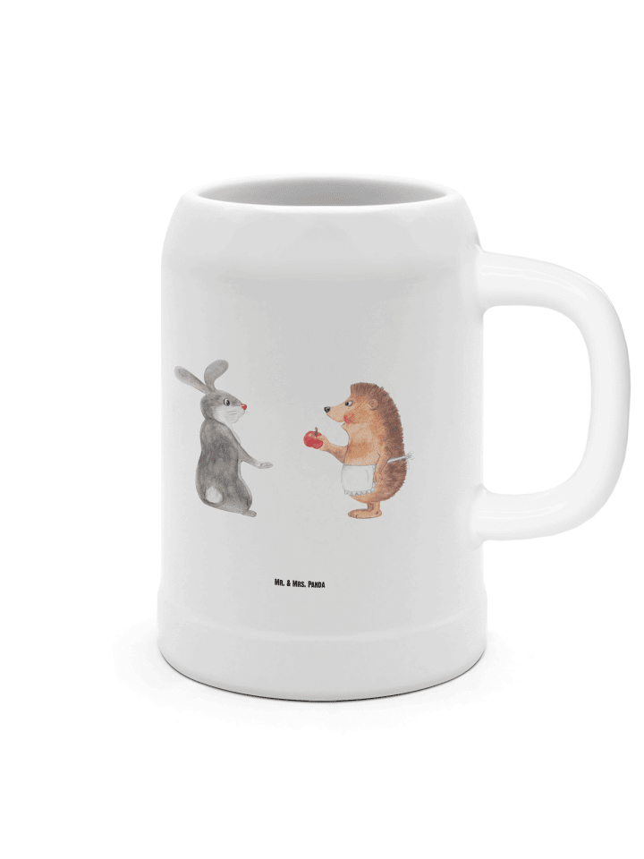 Krug Hase Igel ohne Spruch in Weiß