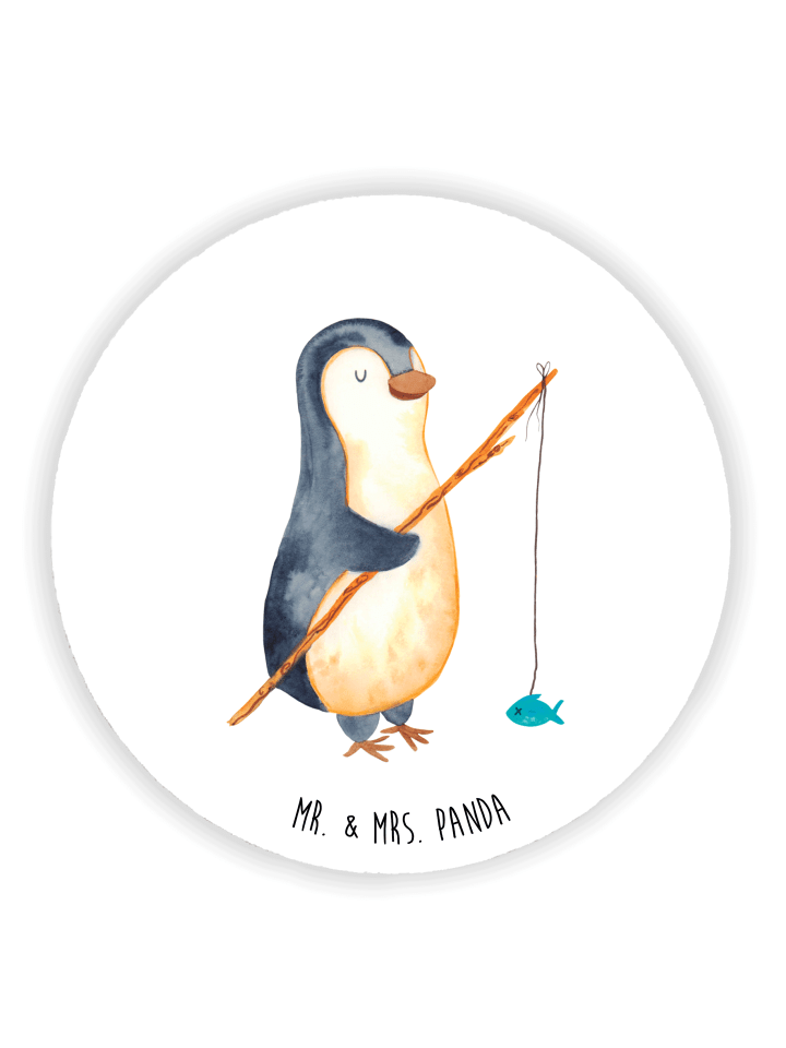 Magnet Pinguin Angler ohne Spruch in Weiß