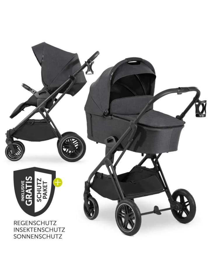 Kombi-Kinderwagen Vision X Duoset Silver in schwarz