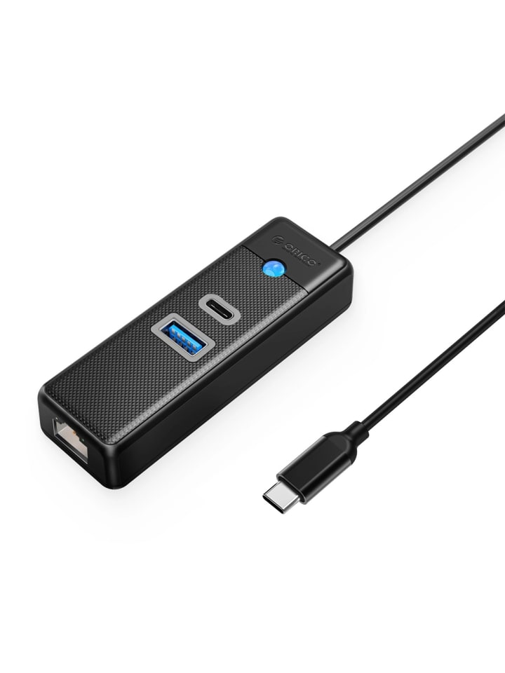 PW3UR25-C3 3-Port-USB-Hub (1x USB-A 3.0, 1x USB-C 3.0, 1x RJ45 2,5G Ethernet)