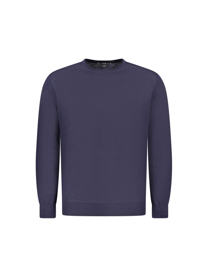 Blau Wolle Herren Pullover