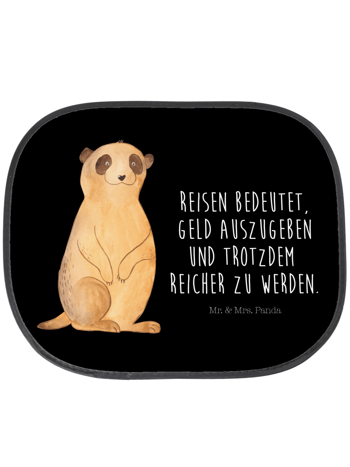 Sonnenschutz Fenster Auto Erdmännchen mit Spruch in Schwarz