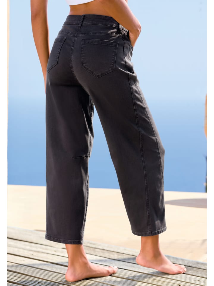 Ankle-Jeans in black washed