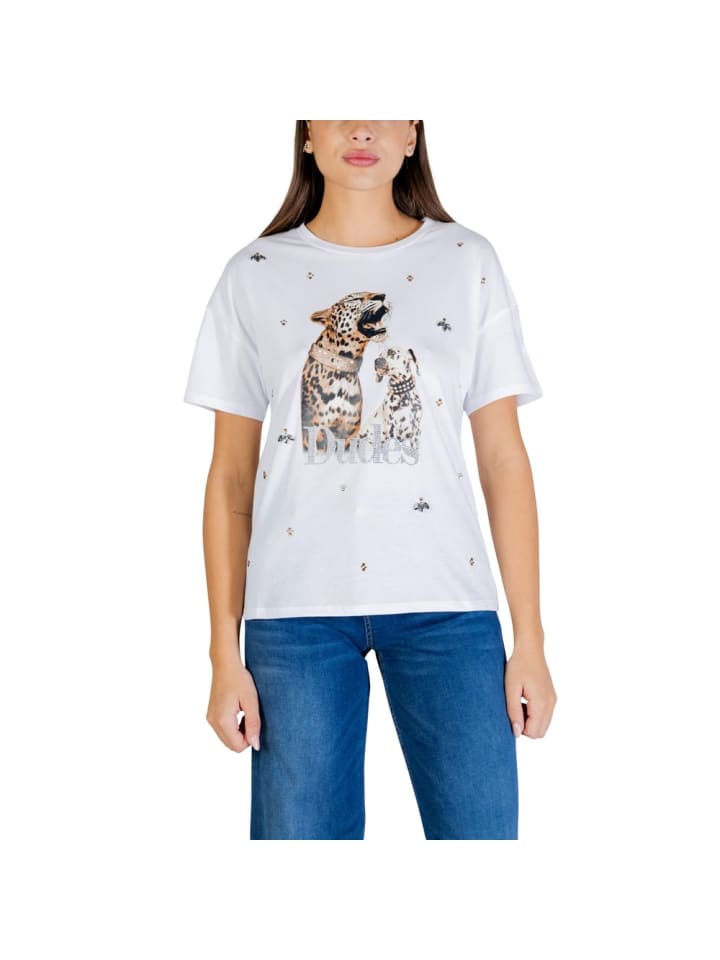 Weiß Baumwolle T-Shirt