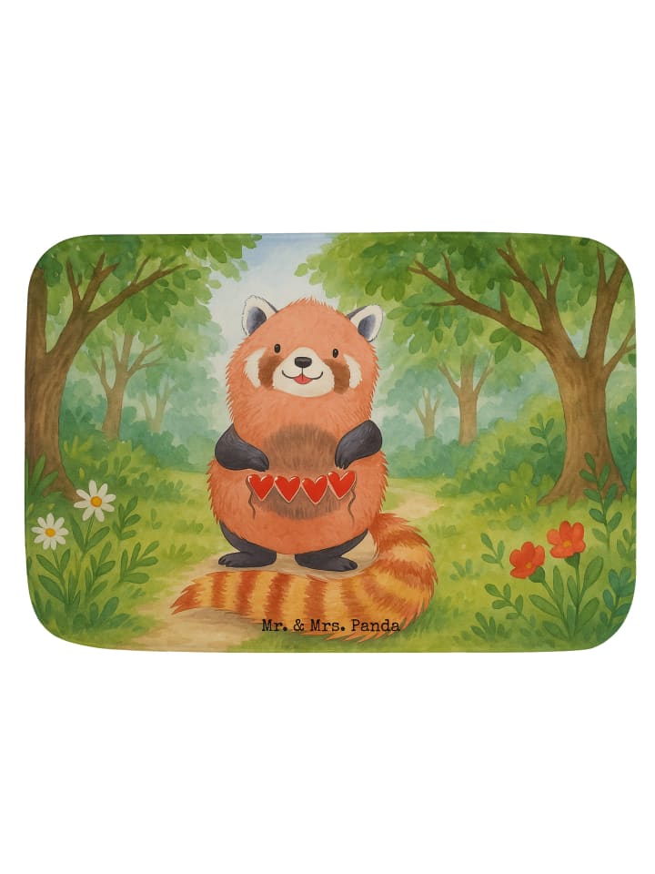 Badvorleger Roter Panda Design ohne Spruch in Weiß