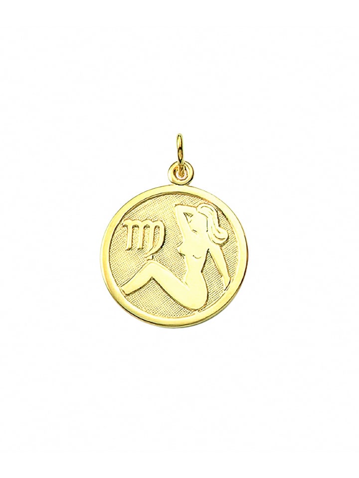 Damen & Herren 333 Gold Sternzeichen Anhänger Jungfrau Ø 16 mm in gold