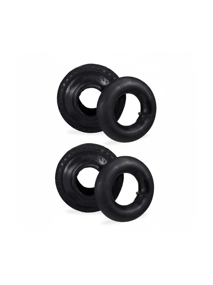 2x Sackkarrenreifen 3.00-4 in Schwarz