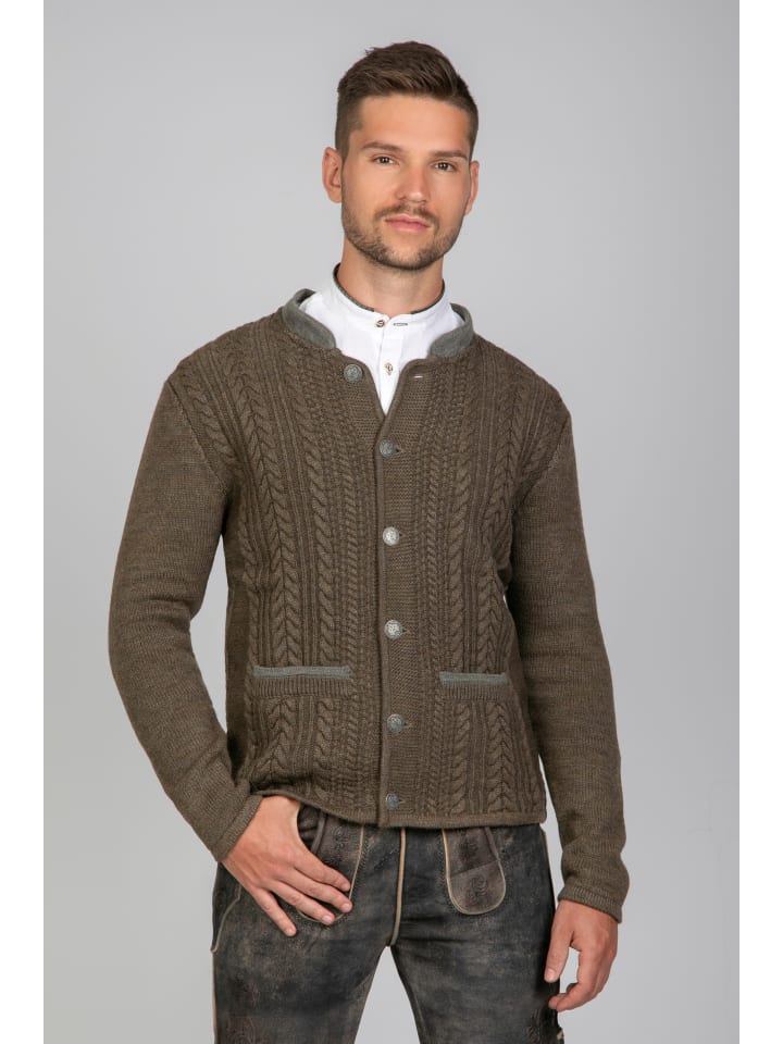 Trachten Strickjacke Jakob Tabak in braun