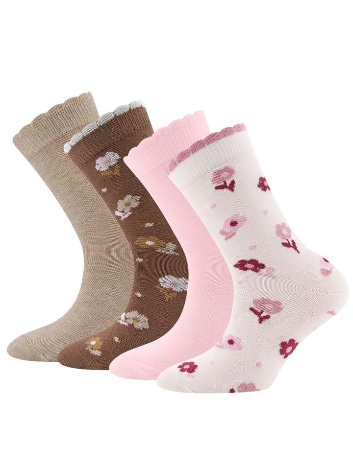 4er-Set Socken 4er Pack Blumen in bunt